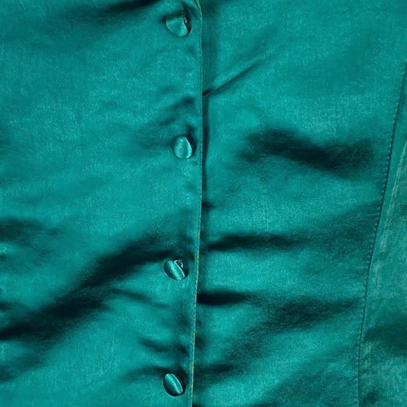 ENDLESS ROSE GREEN SATIN BUTTON FRONT ROMPER - Picture 3 of 8